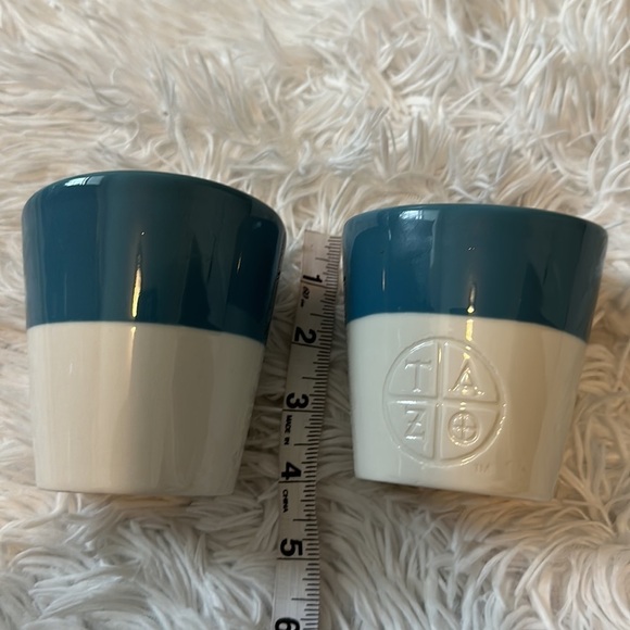 2 - Starbucks TAZO Tea Mugs - Blue & White  - 2012 - Angled Rim - New Bone China - Picture 7 of 7
